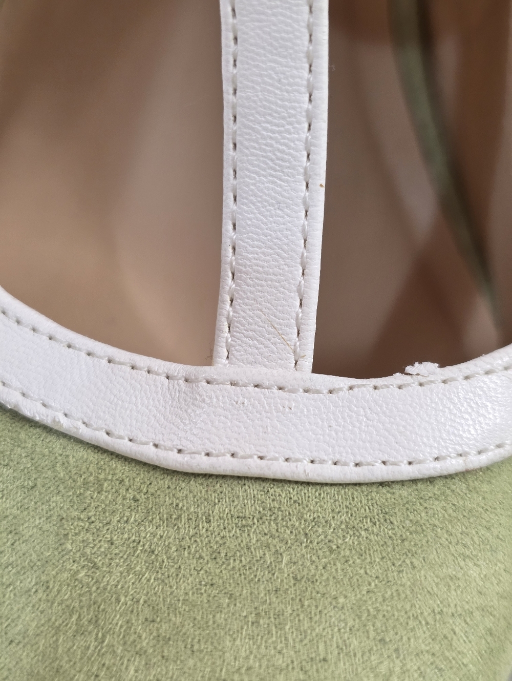 Eva Mendes NY T-Strap Pointed Toe Stiletto Heels Green Faux Suede Pumps Size 9M - Picture 10 of 16